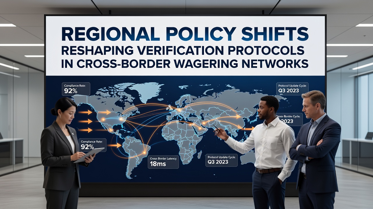 Operators reviewing updated verification dashboards on multiple regional policy screens